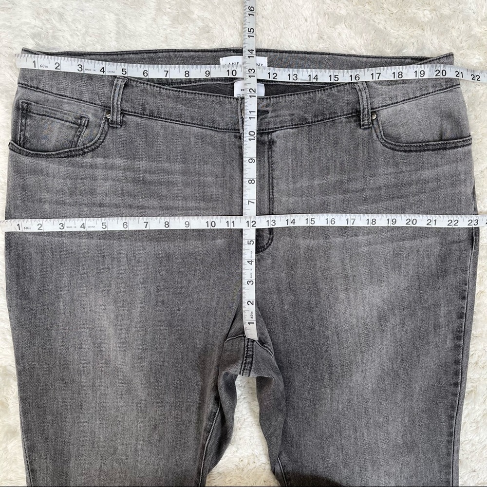 Lane Bryant gray mid rise skinny jeans flex magic waistband diamond stud ankle - Picture 4 of 9